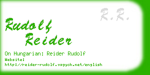 rudolf reider business card